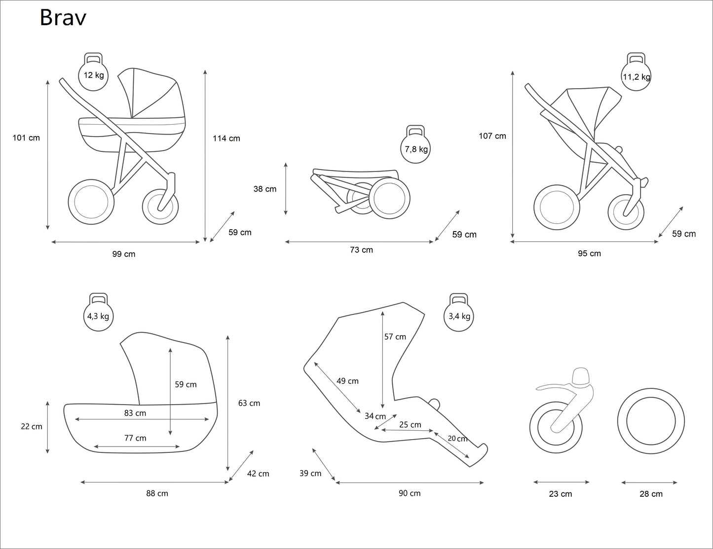 Kunert Brav Baby stroller 3in1 Luxurious Mint