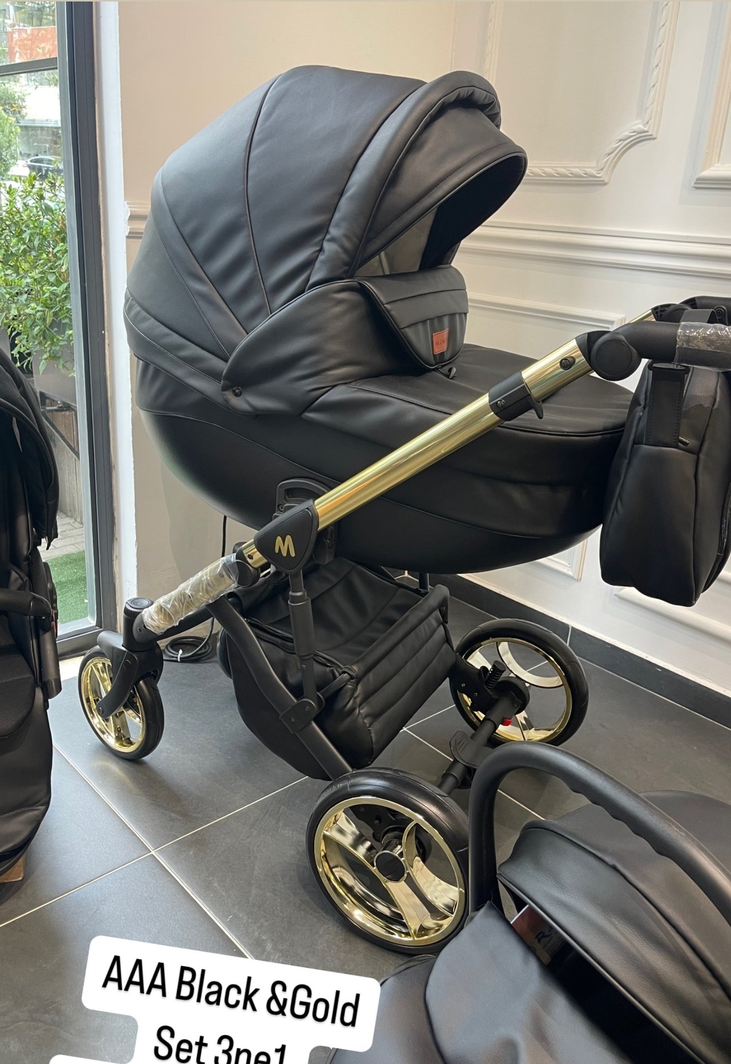 MOMMO AAA Baby Stroller 2in1/3in1/4in1 Eco Leather